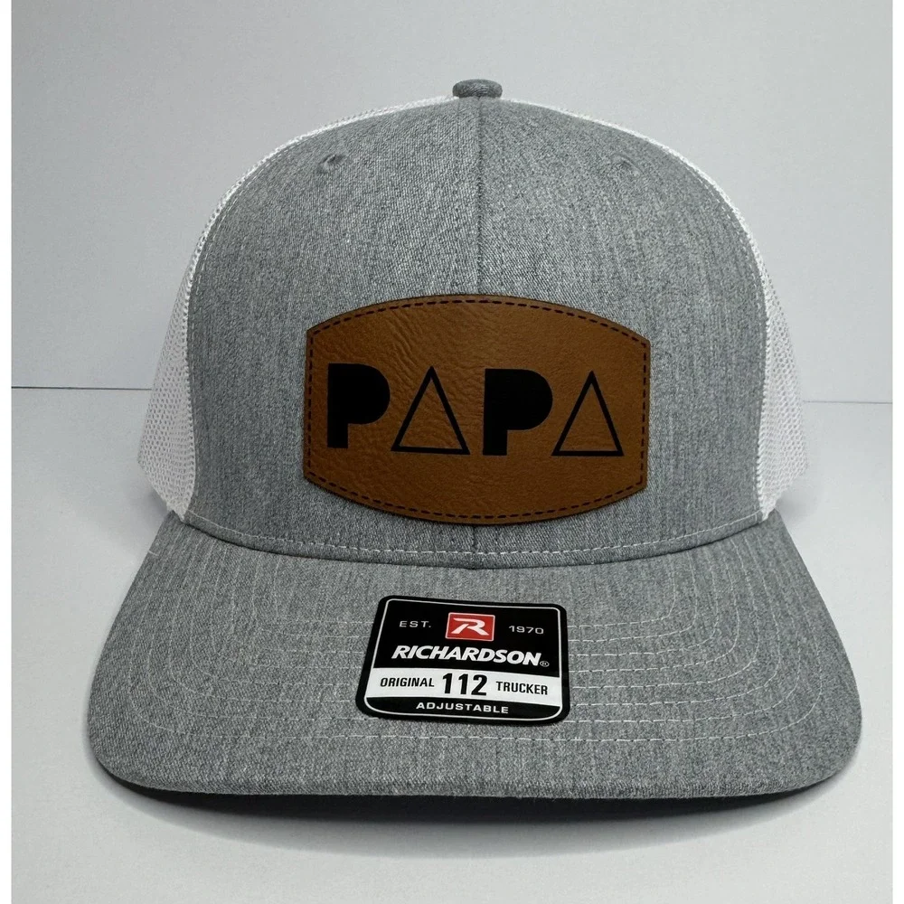 PAPA Cap Richardson 112 Trucker Hat Grey White Grandpa Dad Gift New